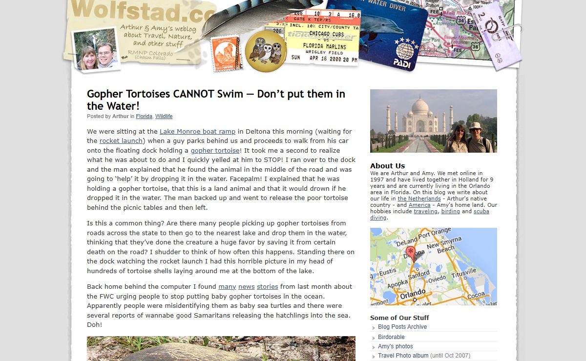 Wolfstad - Personal weblog of Arthur and Amy about travel, nature, news and life in Holland and the USA