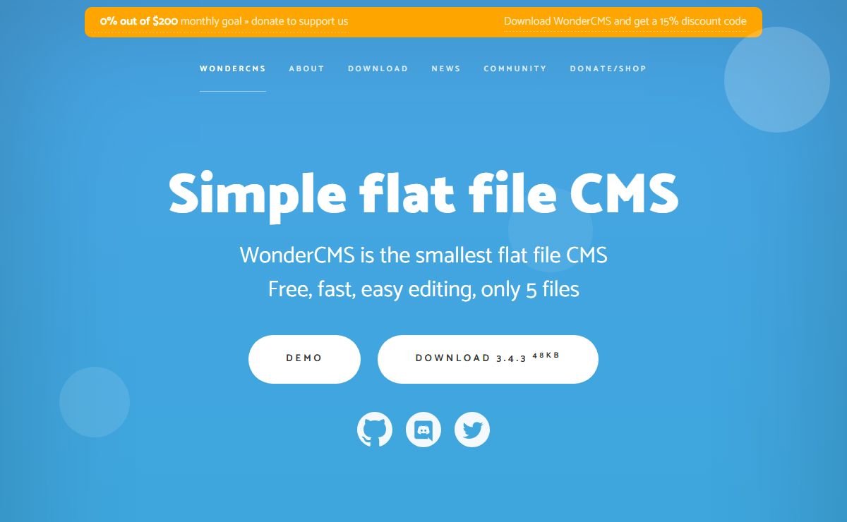 WonderCMS - smallest flat file CMS - Home