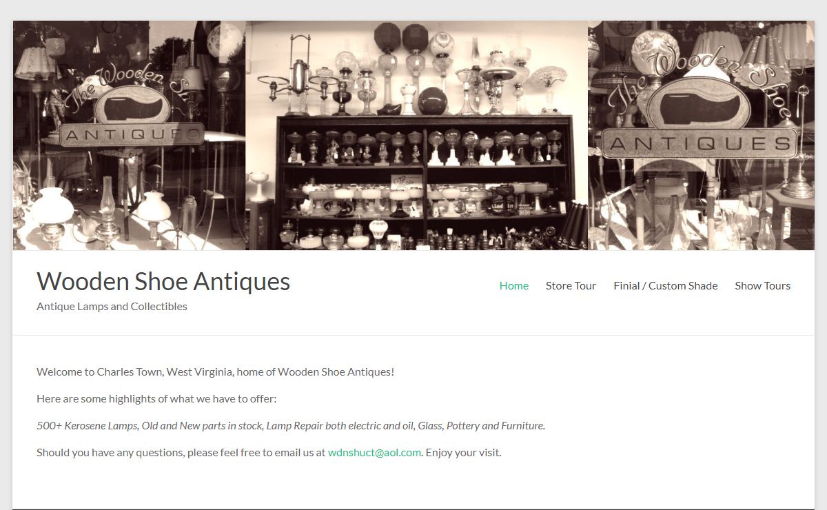 Wooden Shoe Antiques – Antique Lamps and Collectibles