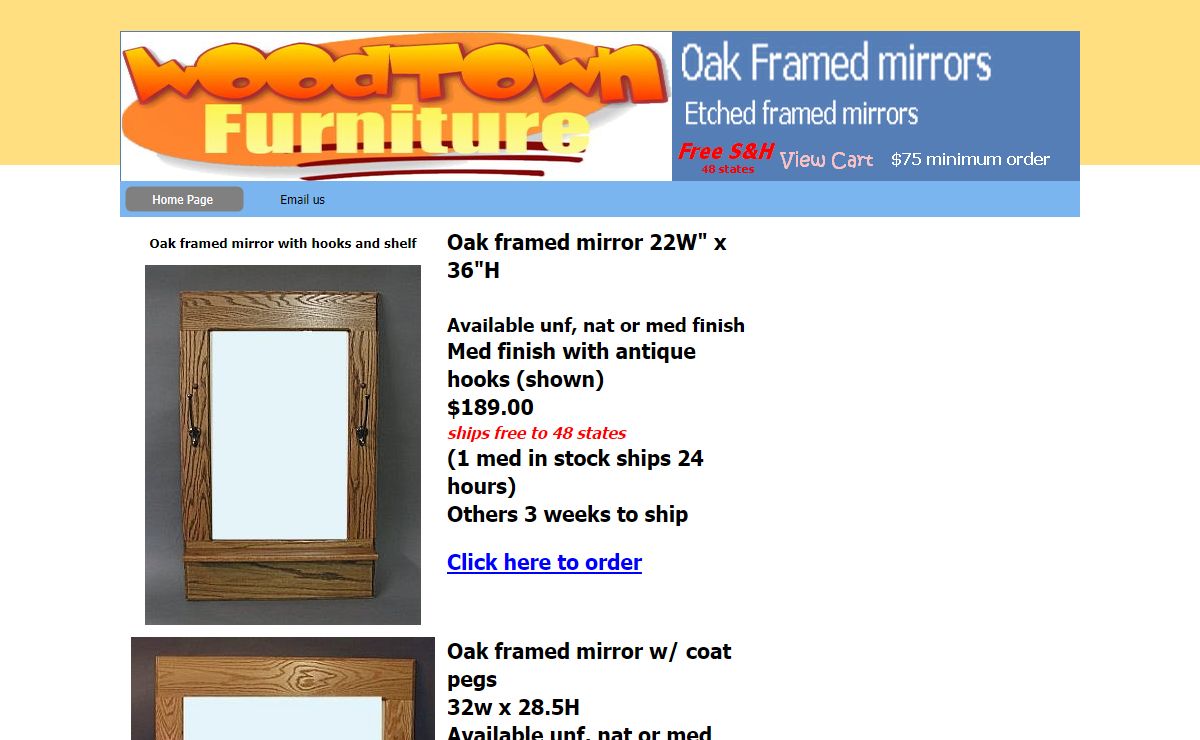 Oak framed mirrors