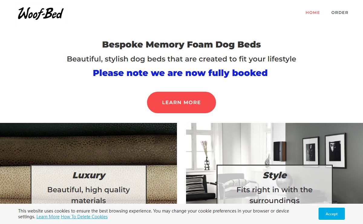 Bed for Dogs uk, Beds, Bespoke, Custom,Memory Foam Dog Bed,Healthy Joints & Muscles,Dog beds,Woof Bed,Memory Foam