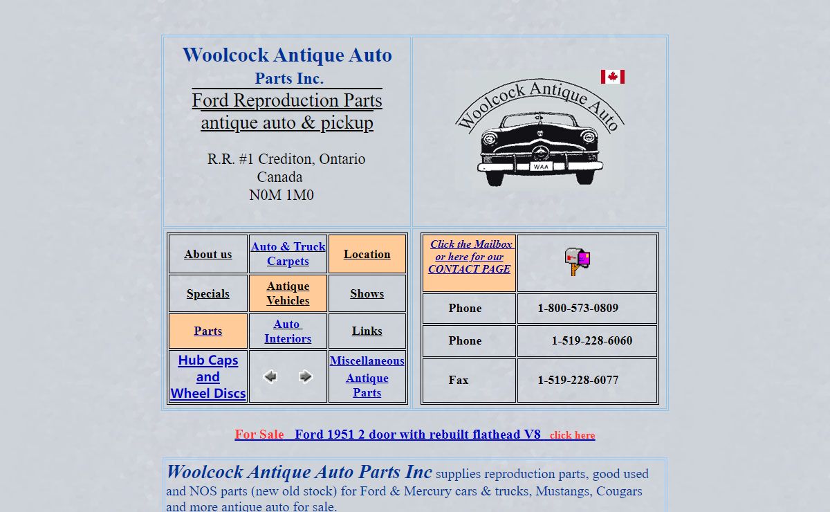 Woolcock Antique Auto Parts, Ford & Mercury, reproduction auto parts, antique cars, trucks, auto carpets