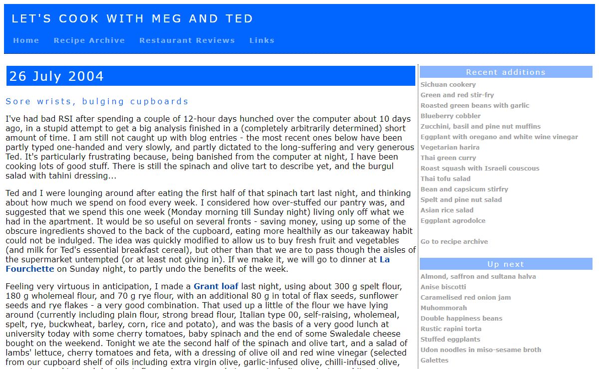 Should be "Let's eat with Meg and Ted", actually