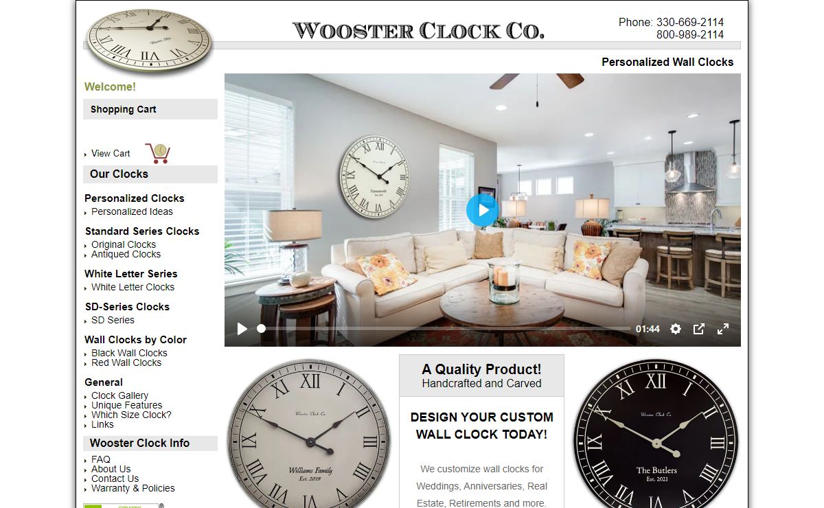 Personalized Wall Clocks by Wooster Clock Company