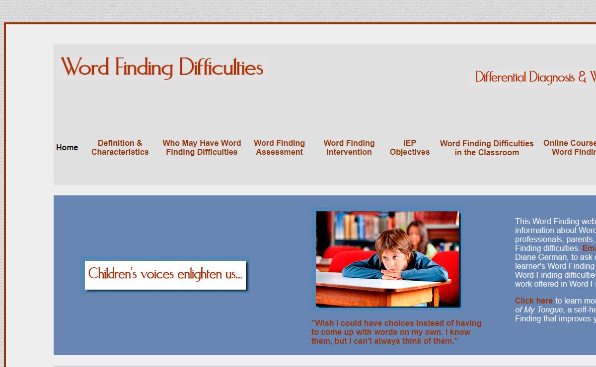 Word Finding Difficulties