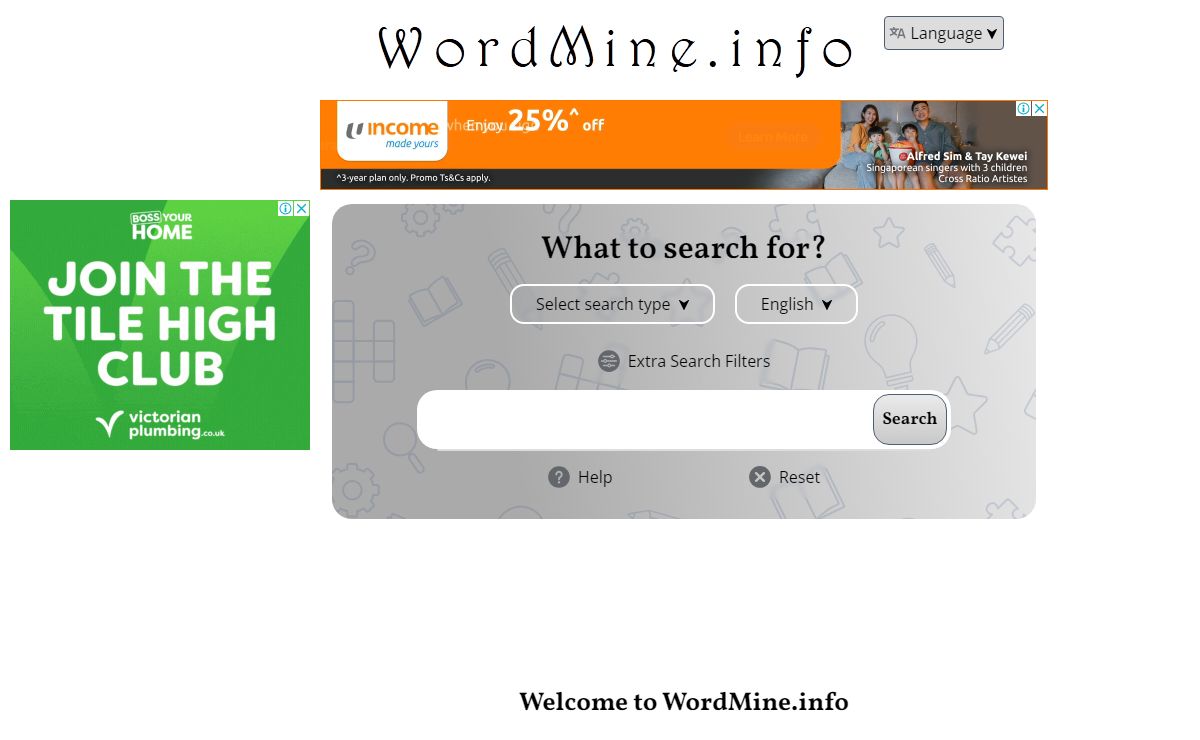 WordMine.info -- Crossword solver - Dictionary - Synonyms