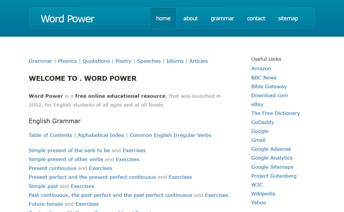 Word Power - Learn English online with this free educational resource - English learning at Wordpower.ws