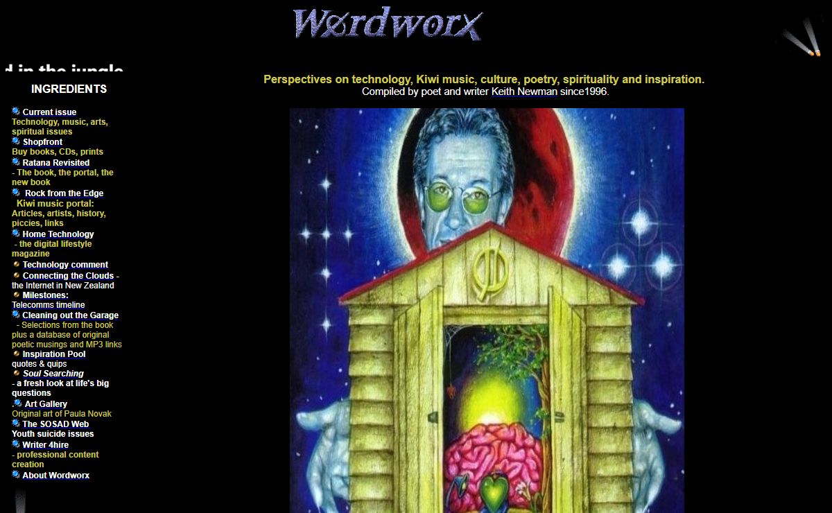 Wordworx Webzine: journalism, Kiwi music, poetry, technology...