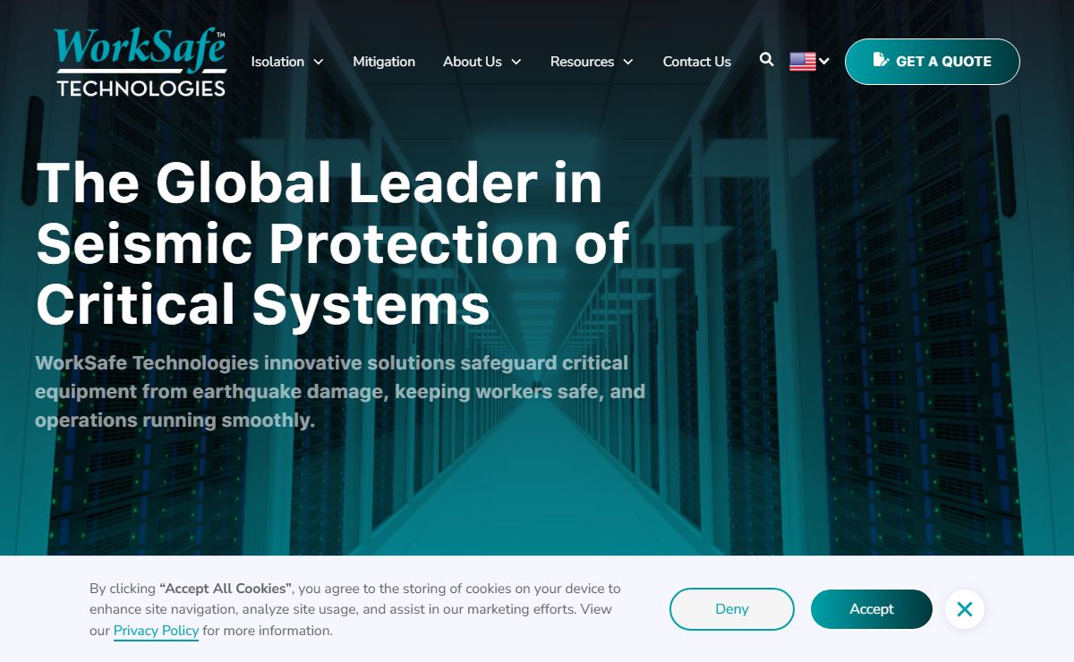 Seismic Protection for Critical Systems | WorkSafe Technologies