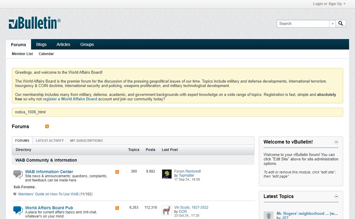 Forums - World Affairs Board