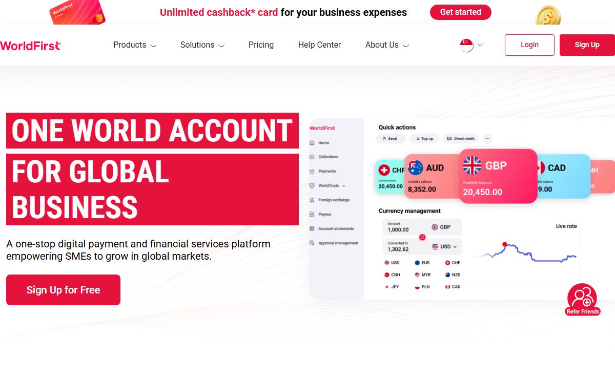 WorldFirst SG | One World Account for Global Business