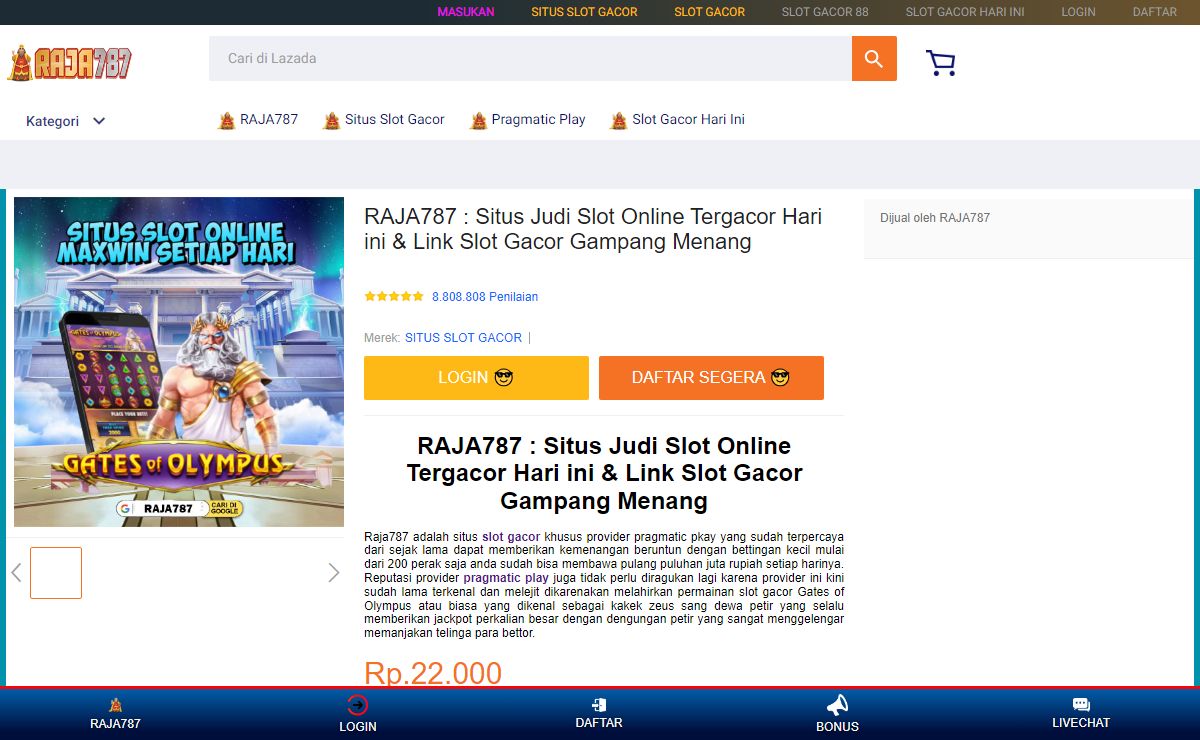 RAJA787 : Situs Judi Slot Online Tergacor Hari ini & Link Slot Gacor Gampang Menang