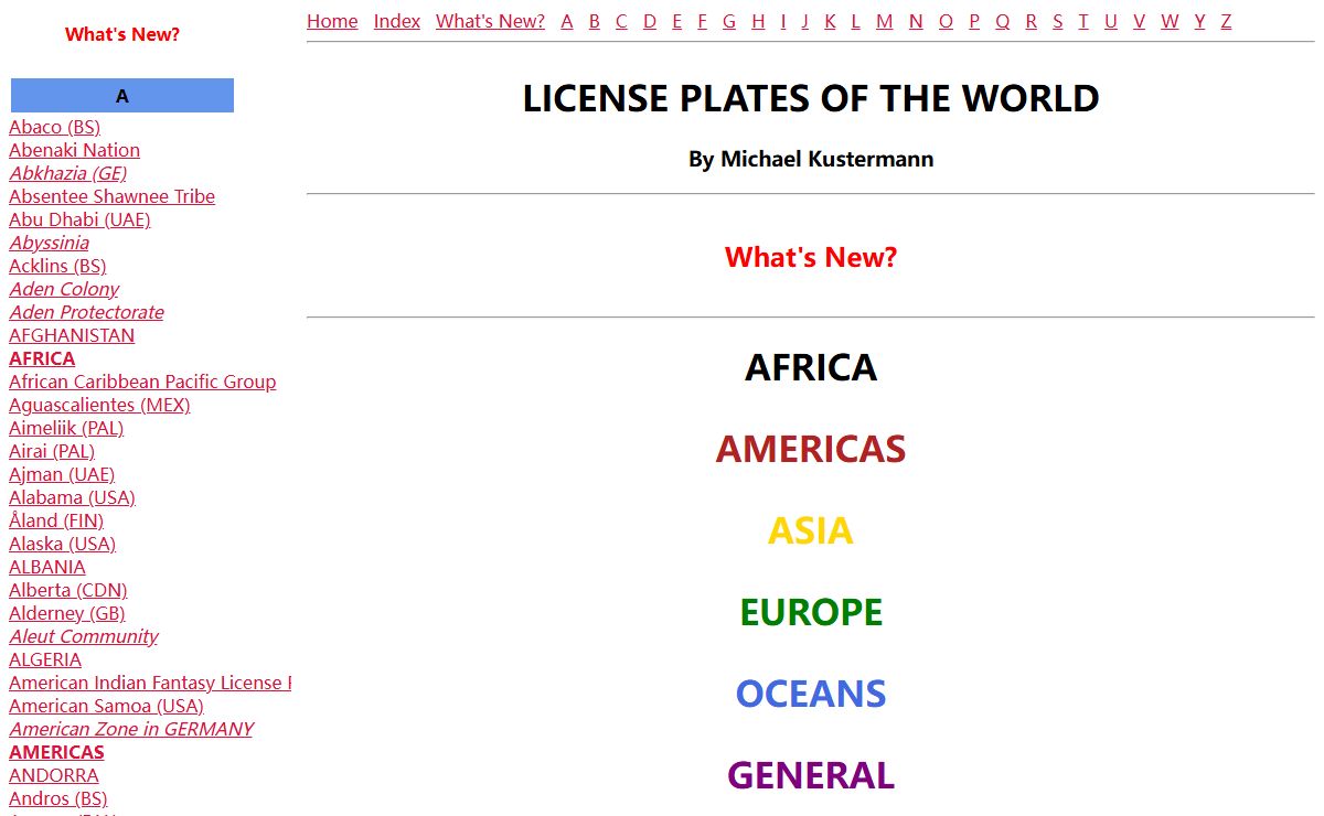 License Plates of the World
