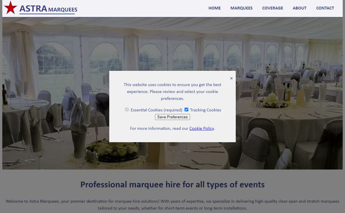 Marquee hire Wirral, Cheshire and North West