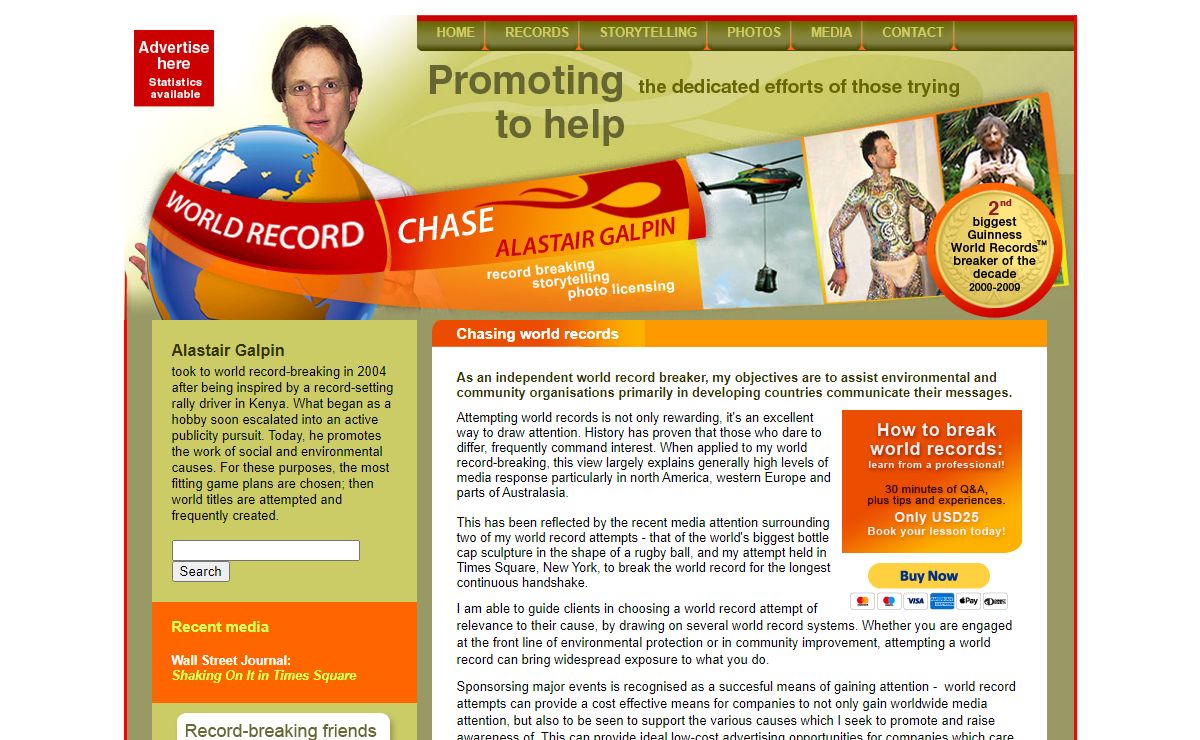 Alastair Galpin (second most successful world record breaker) – World record-breaking attempts, storytelling and photo licensing