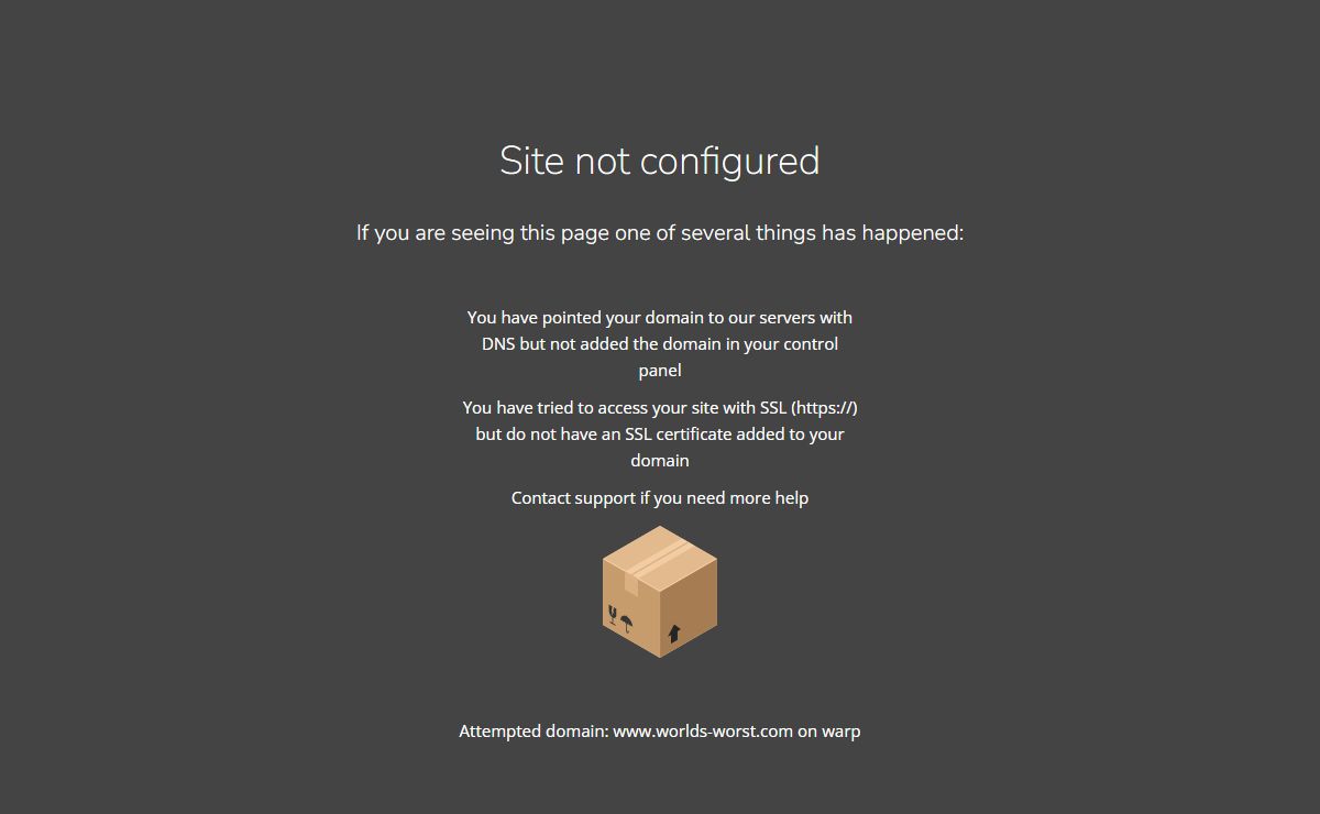 Site not configured