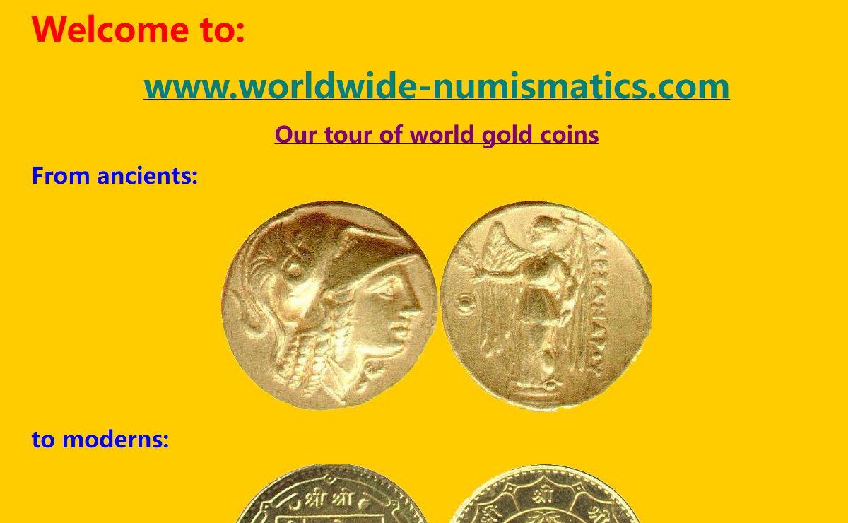 Welcome to the Worldwide Numismatics Homepage
