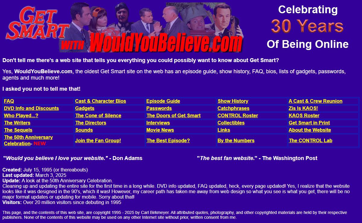 WouldYouBelieve.com - The Ultimate Get Smart Website