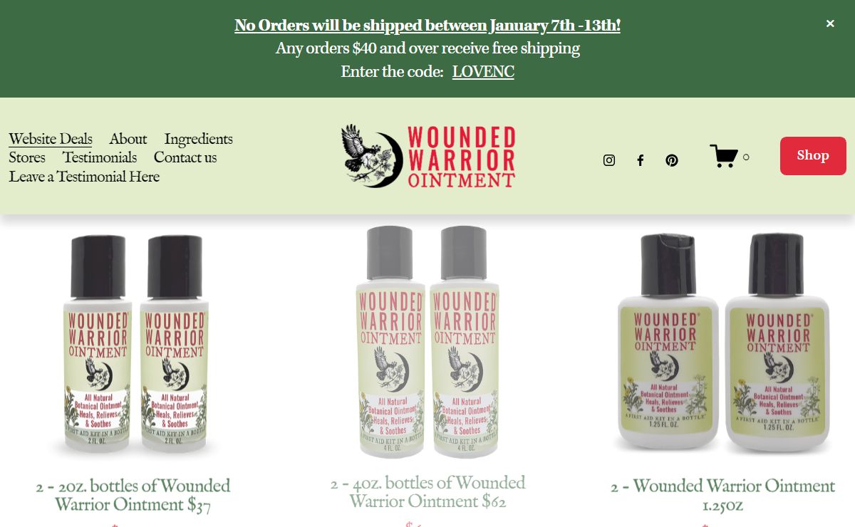 Wounded Warrior Ointment, First Aid Kit in a Bottle