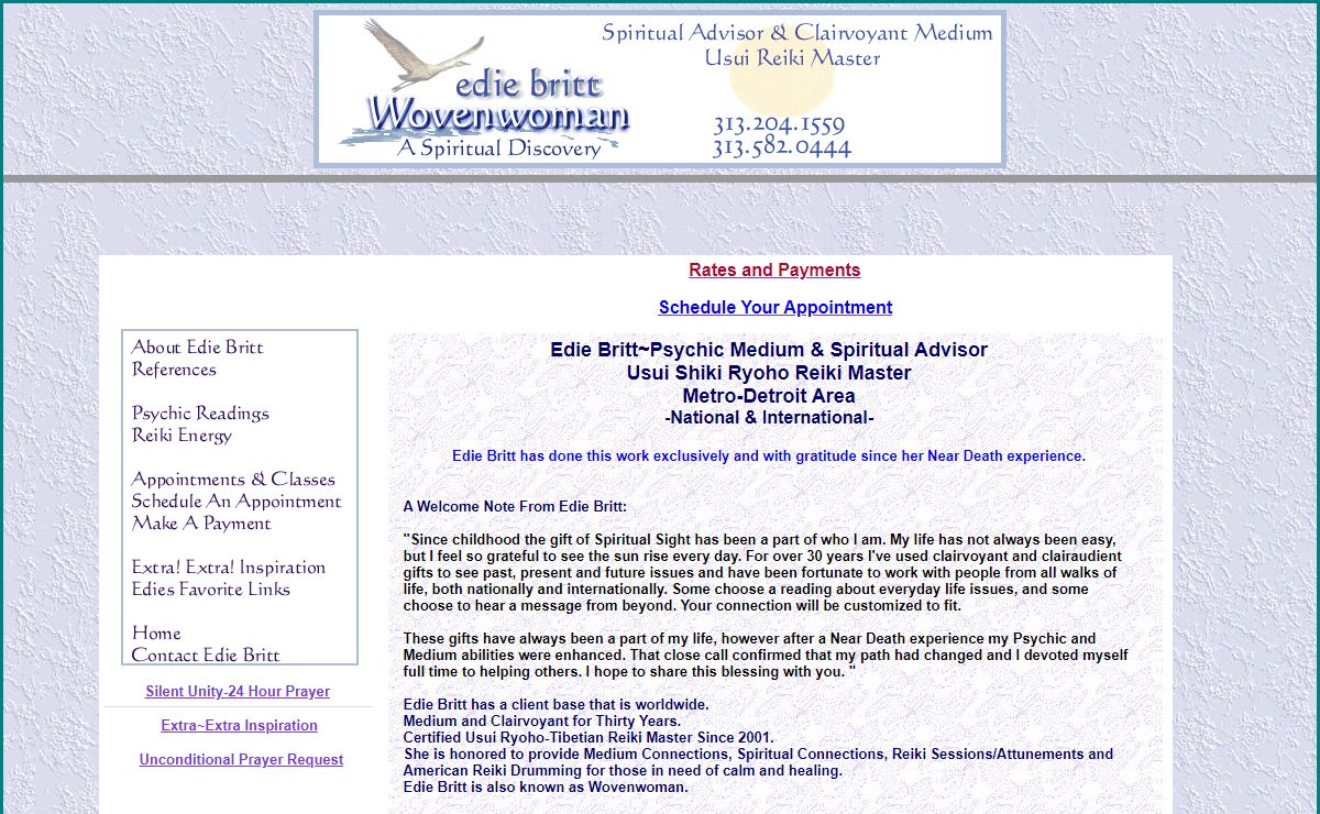 Edie Britt-A Spiritual Discovery : Psychic Medium, Spiritual Advisor & Reiki Energy Master
