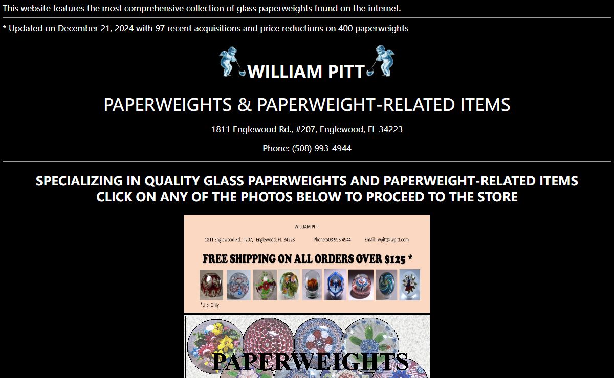 William Pitt Paperweights and Art Glass