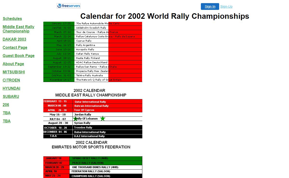 World Rally Championships Schedules