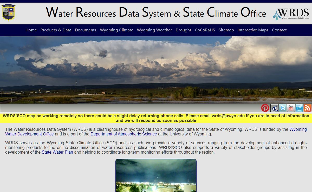 Wyoming State Climate Office and Water Resources Data System