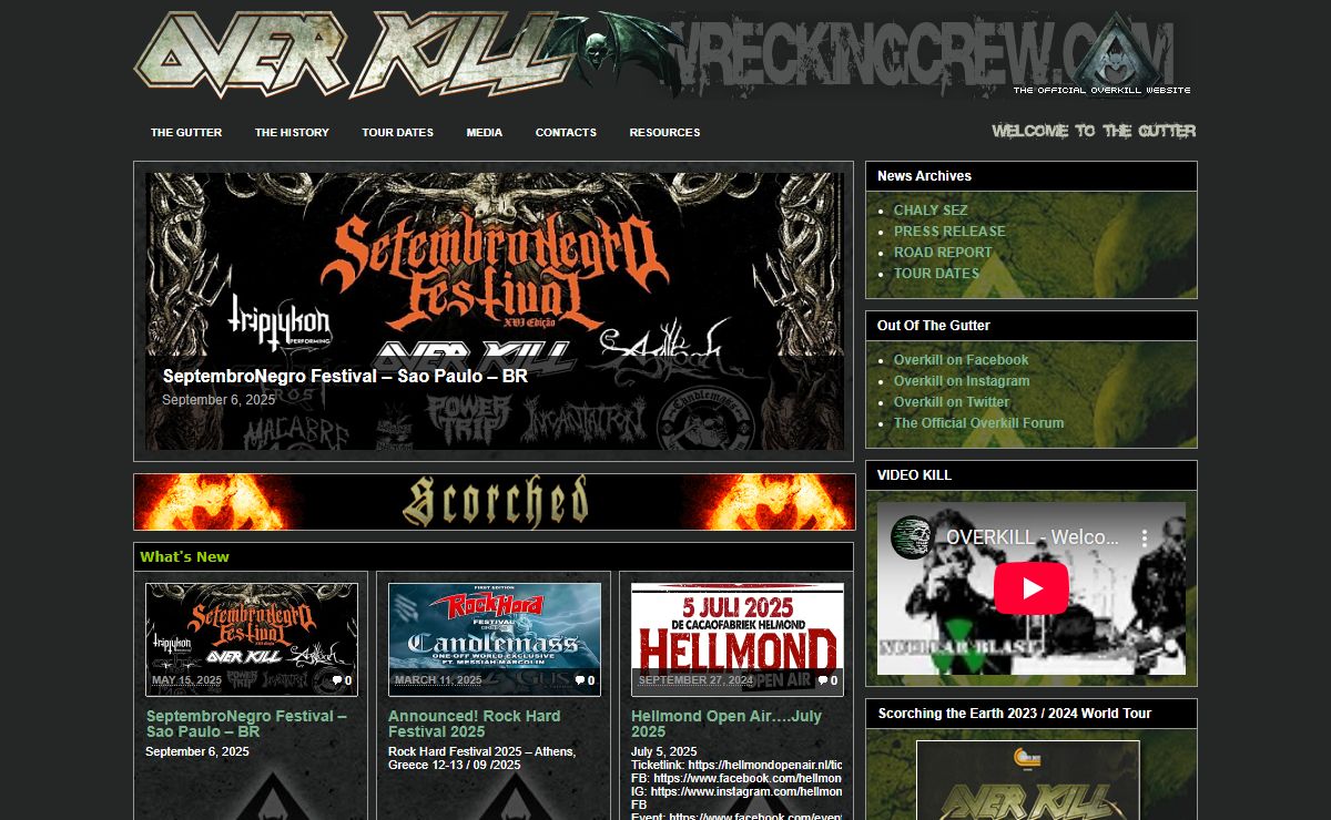 The Official Overkill Website – Welcome to the Gutter! |