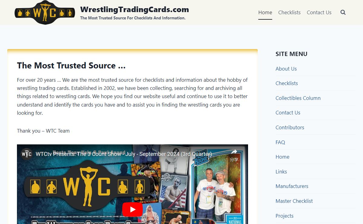 WrestlingTradingCards.com – The most trusted source for checklists and information.
