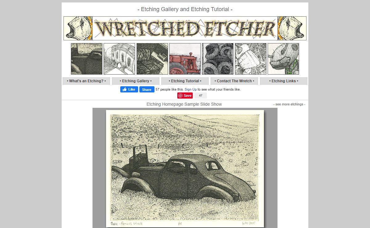 Wretched Etching - Etching Gallery and Etching Tutorial