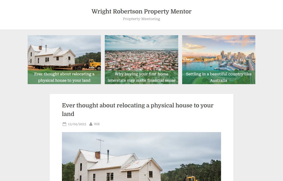 Wright Robertson Property Mentor – Propterty Mentoring