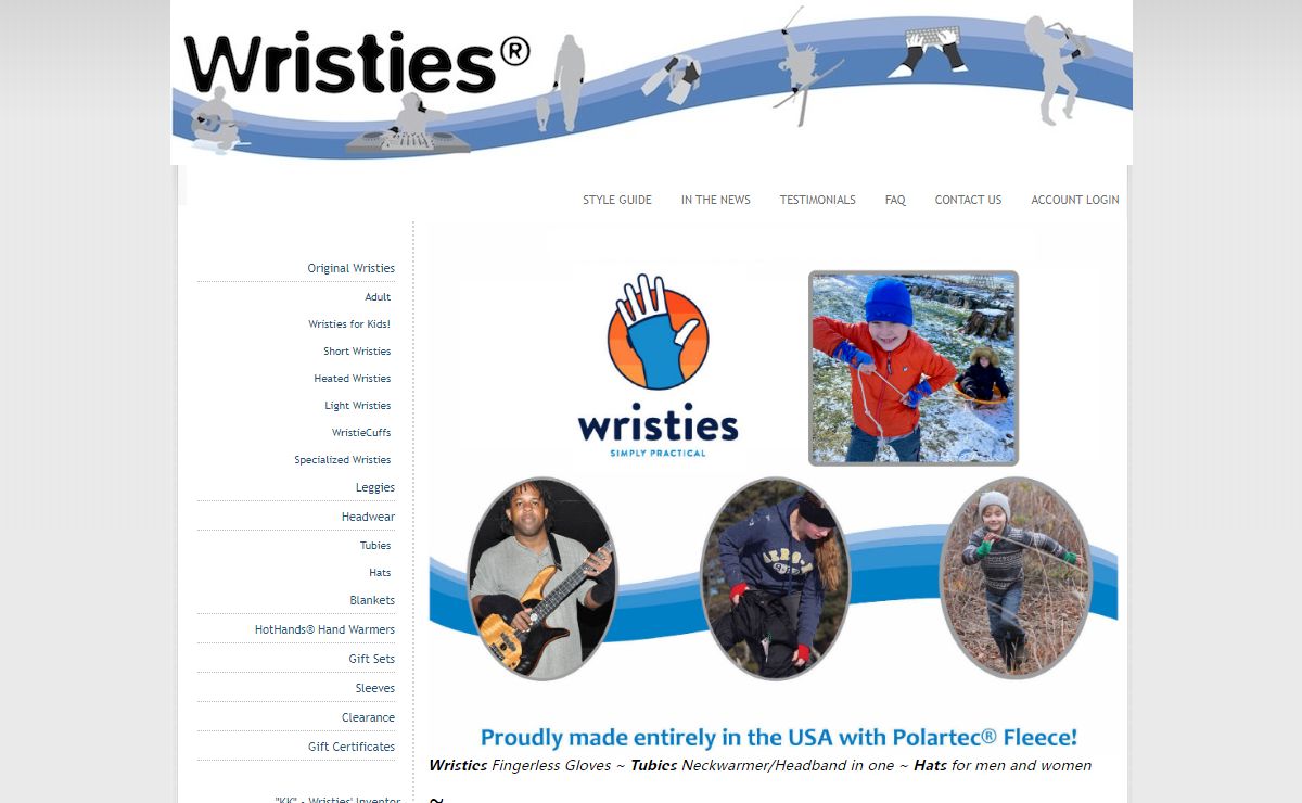 Wristies® - fingerless gloves, glove-liners, Sleeves, and so much more . . . 800-811-8290