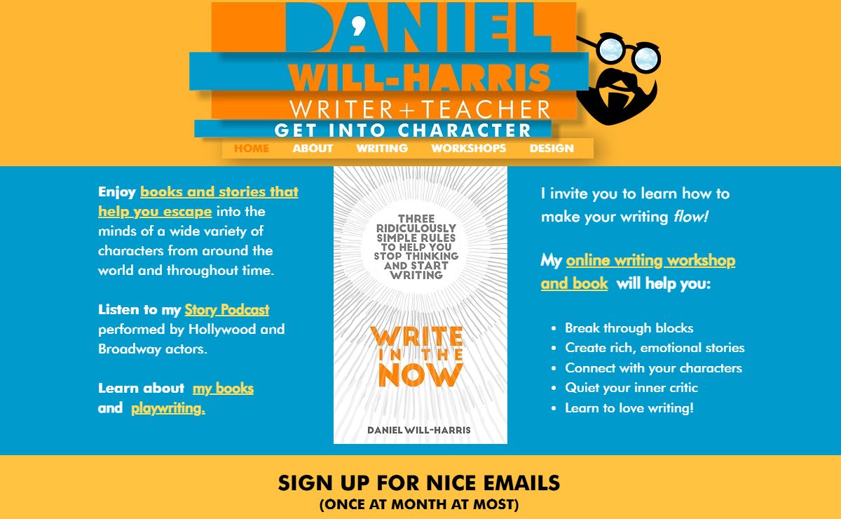 Daniel Will-Harris, Writer, Writing workshops | Story and Screenplay