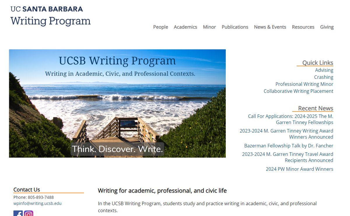 Writing Program - UC Santa Barbara