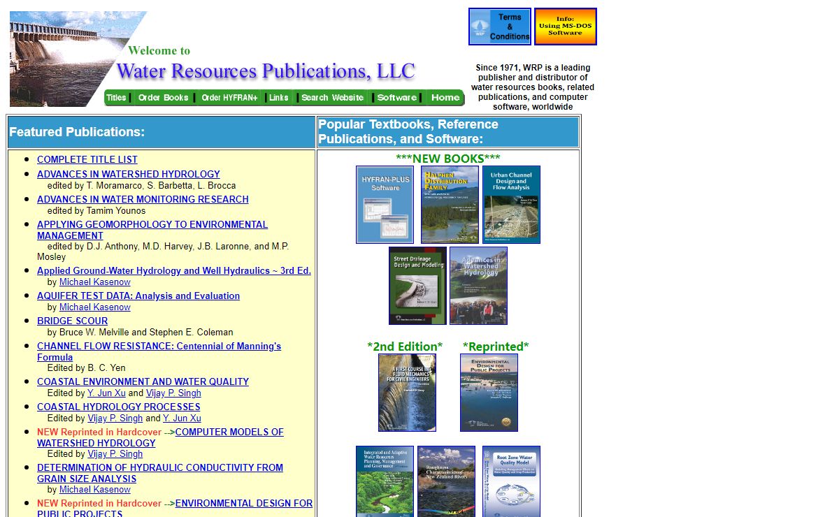 Water Resources Publications, LLC - books, software, proceedings and more