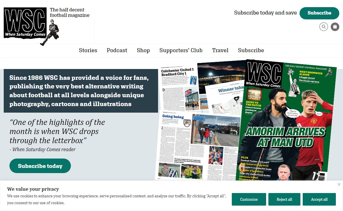When Saturday Comes | The half decent football magazine