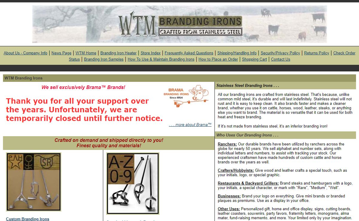 WTM Branding Irons