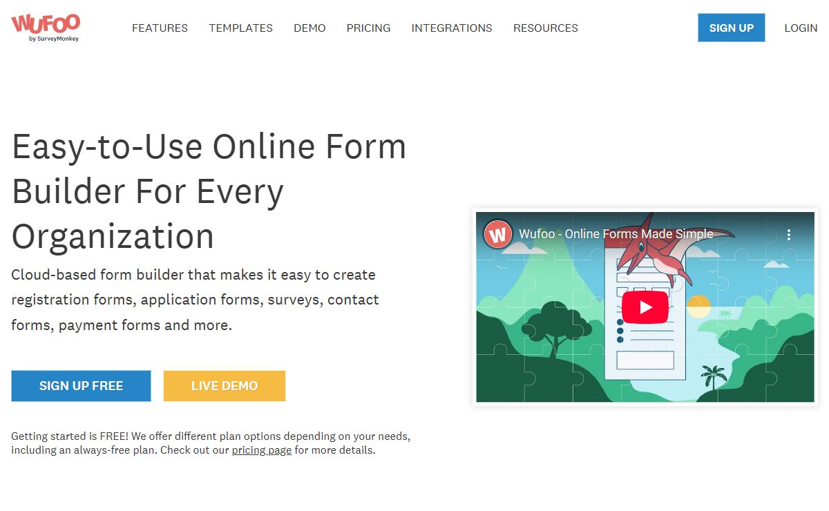 Online Form Builder with Cloud Storage Database | Wufoo