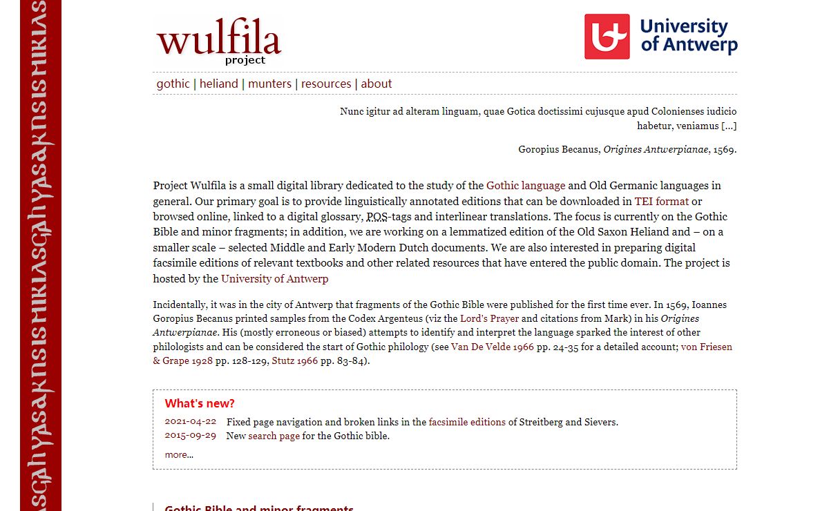 Wulfila project: a small digital library dedicated to the study of the Gothic language