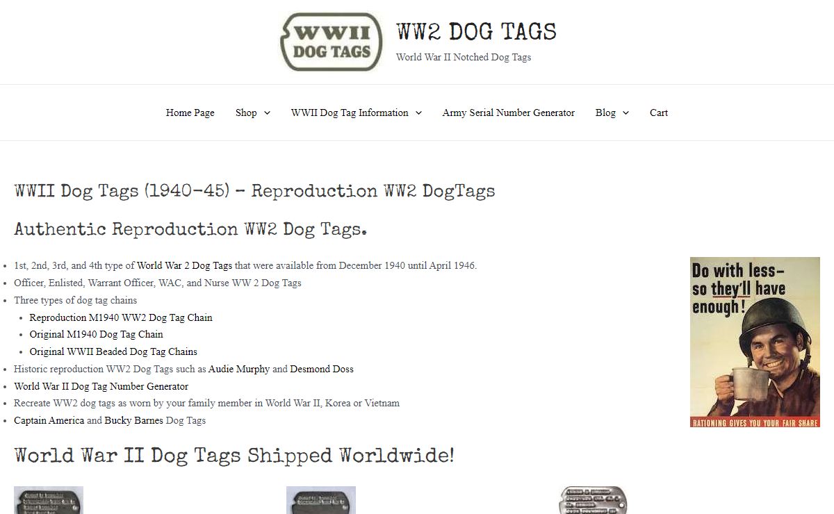WW2 Dog Tags (1940-45) - Reproduction WWII DogTags