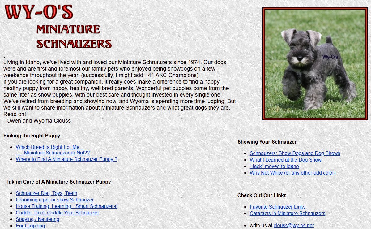 Wy-O's Miniature Schnauzer Home Page