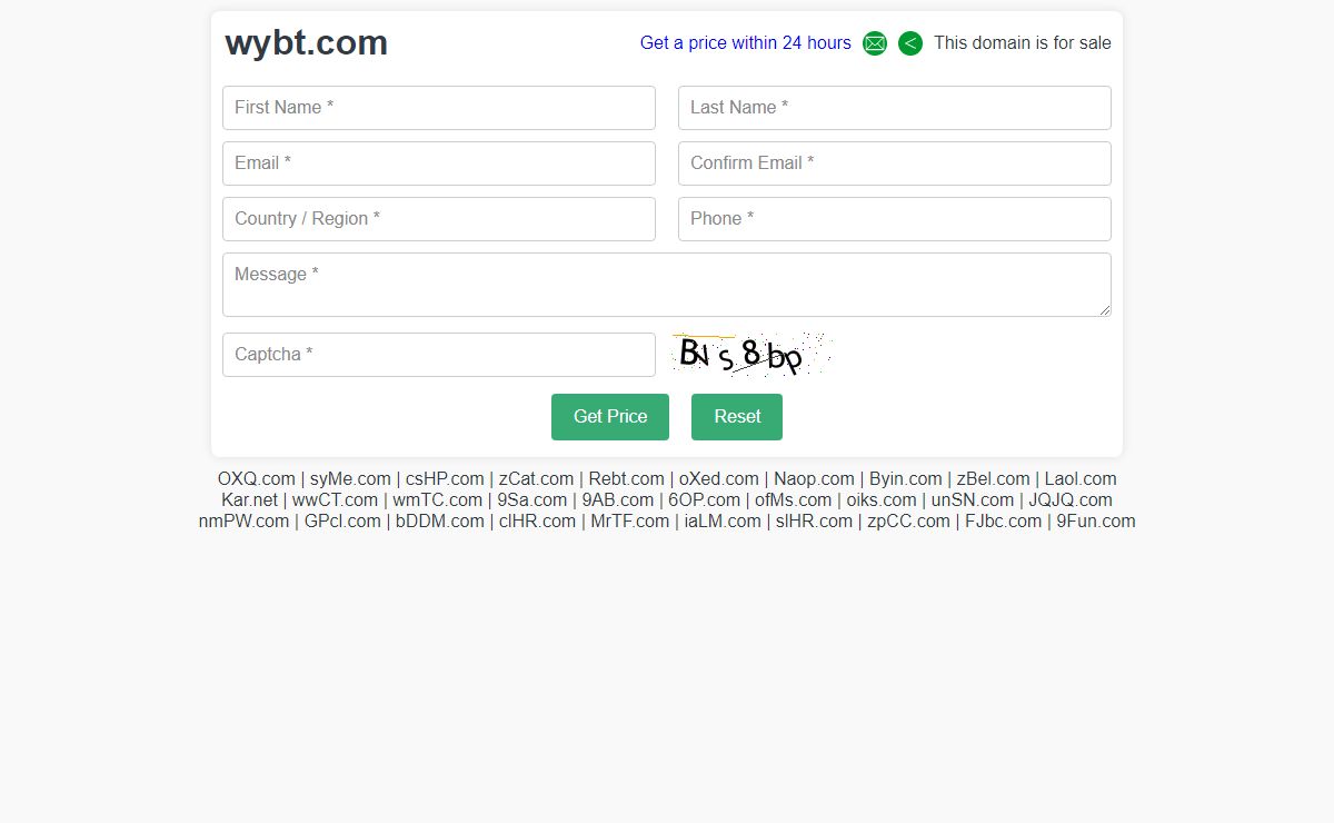 Buy Domain - wybt.com is for sale!