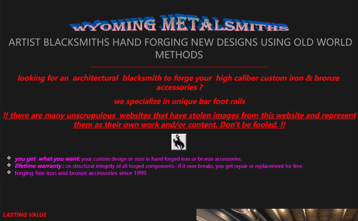 Custom blacksmithing--artist blacksmiths at your service.