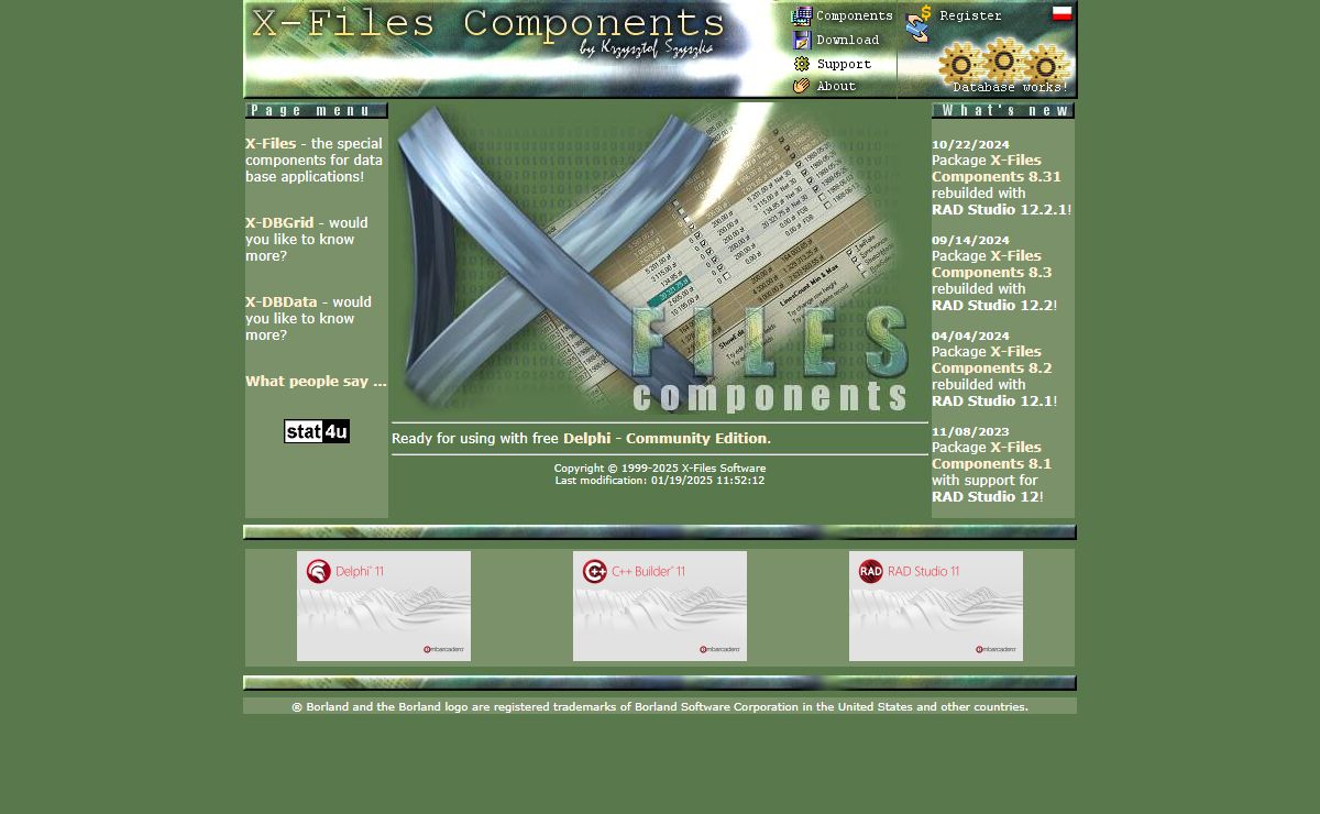 X-Files Components - Professional VCL components for Embarcadero RAD Studio 12.2 Athens (Delphi & C++Builder)