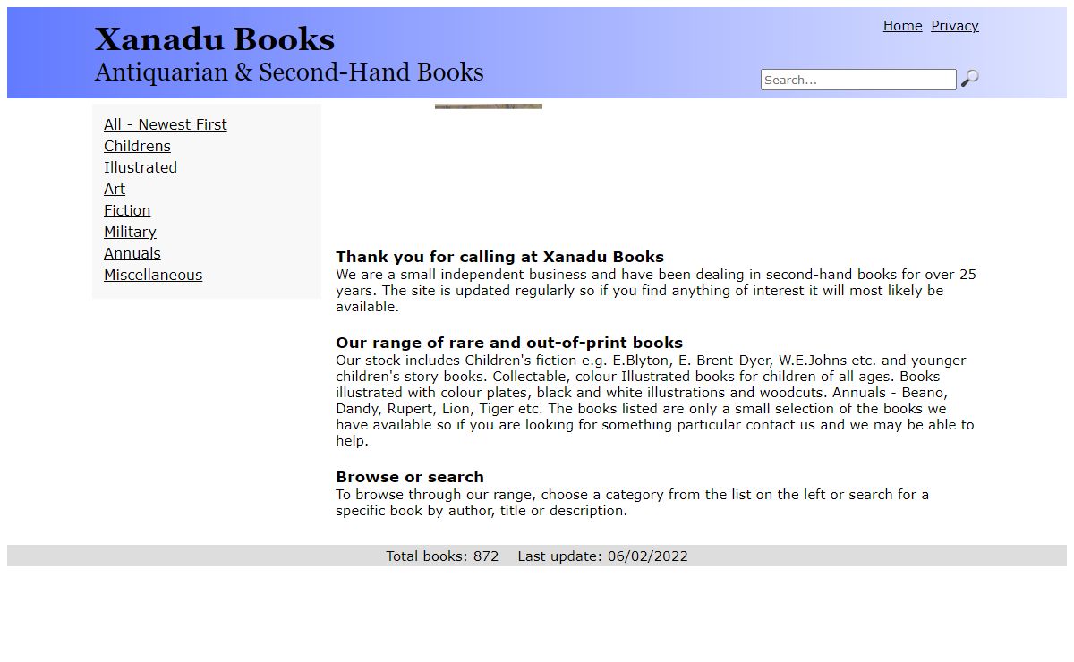 Xanadu Second-Hand and Antiquarian Books