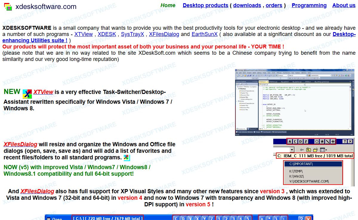 XDESKSOFTWARE.COM - home of XDESK, SysTrayX and XFilesDialog!