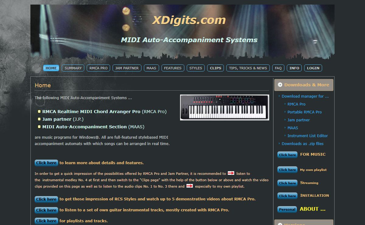 MIDI Accompaniments - Home