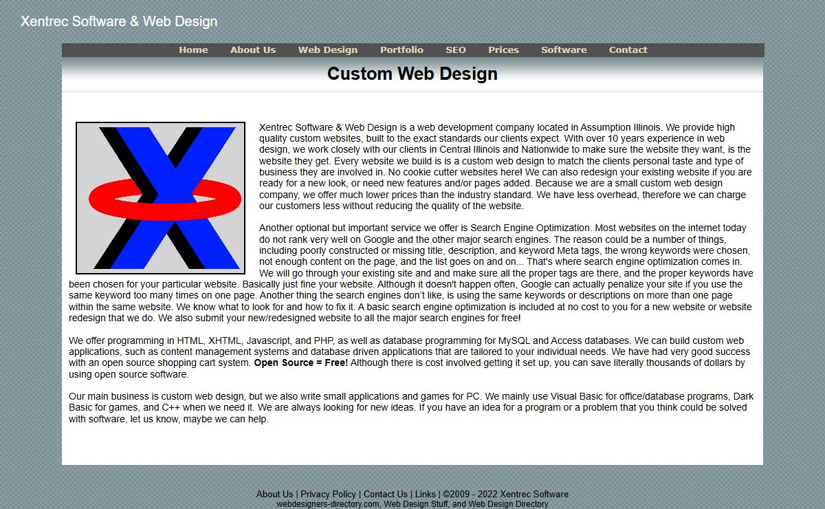 Custom Web Design | Search Engine Optimization | Xentrec Software