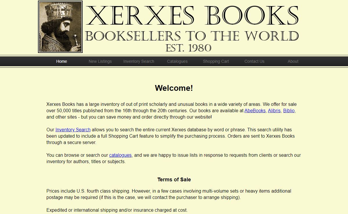 Xerxes Books, Booksellers to the World Since 1980