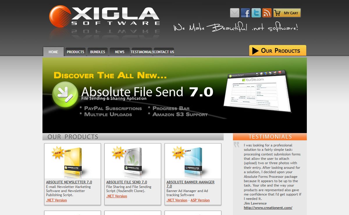 XIGLA Banner Ad Management Software,Live Chat Customer Support Software, E-mail Newsletter Marketing Scripts in ASP .NET